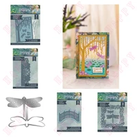 new dragonflies perched on water lilies weeping willows sit by the bridgemetal cut dies scrapbook diary diy greeting card molds