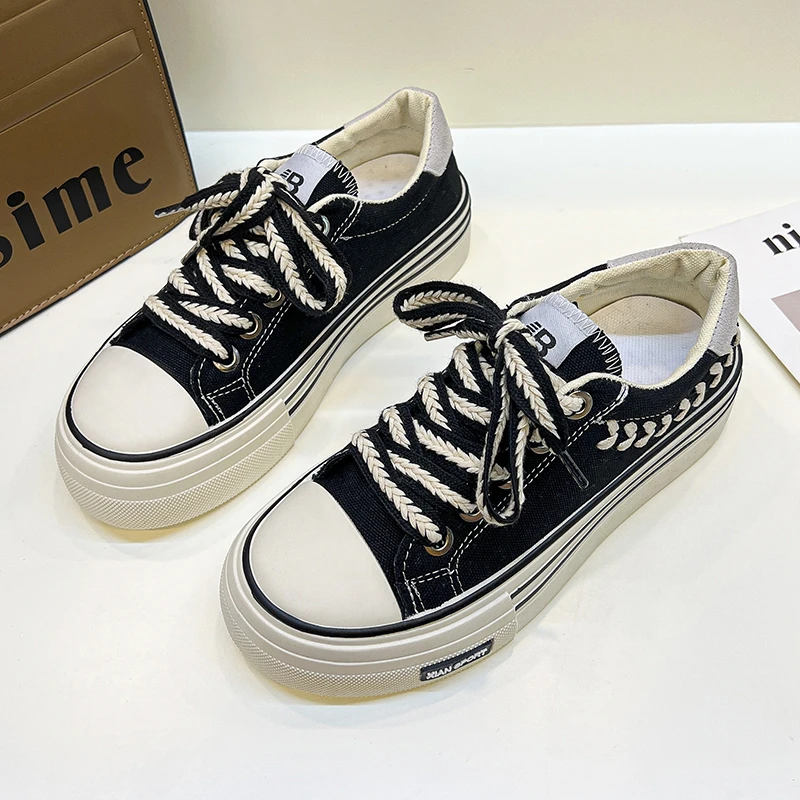 

White Canvas Shoes For Woman Flats Casual Vulcanized Sport Shoes Women's Sneakers 2022 New Tennis Designer zapatos de mujer