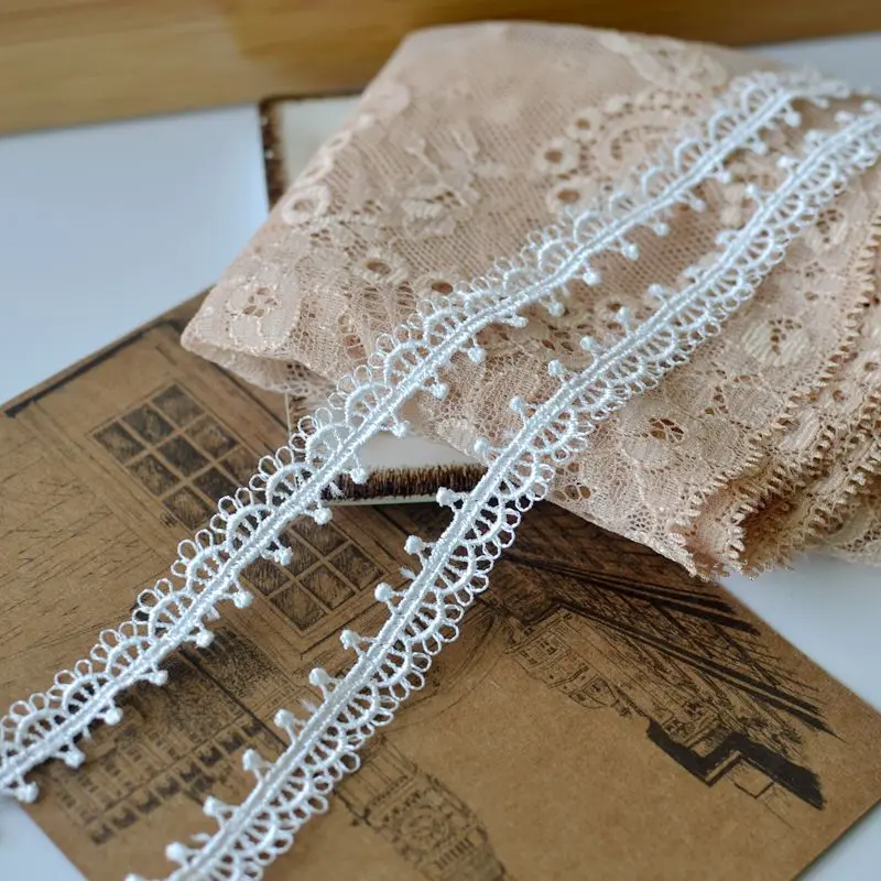 

1Yards Embroidery Lace Fabric Materials Guipure 1.2cm Lace Ribbon Cotton Trim Skirt Sewing Supplies encajes para costura QT19