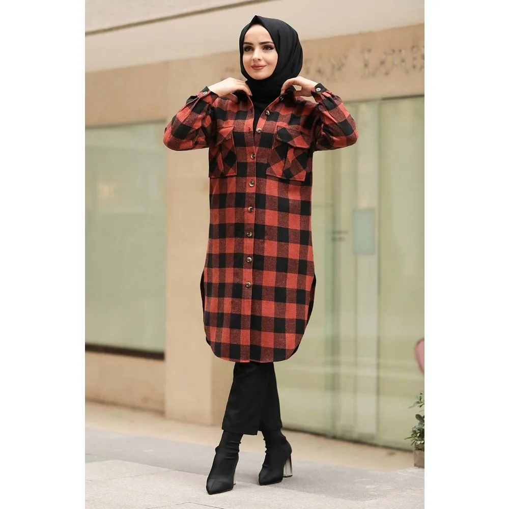 

Черепица в клетку Dorlie Hijab Tunik 5579KRMT