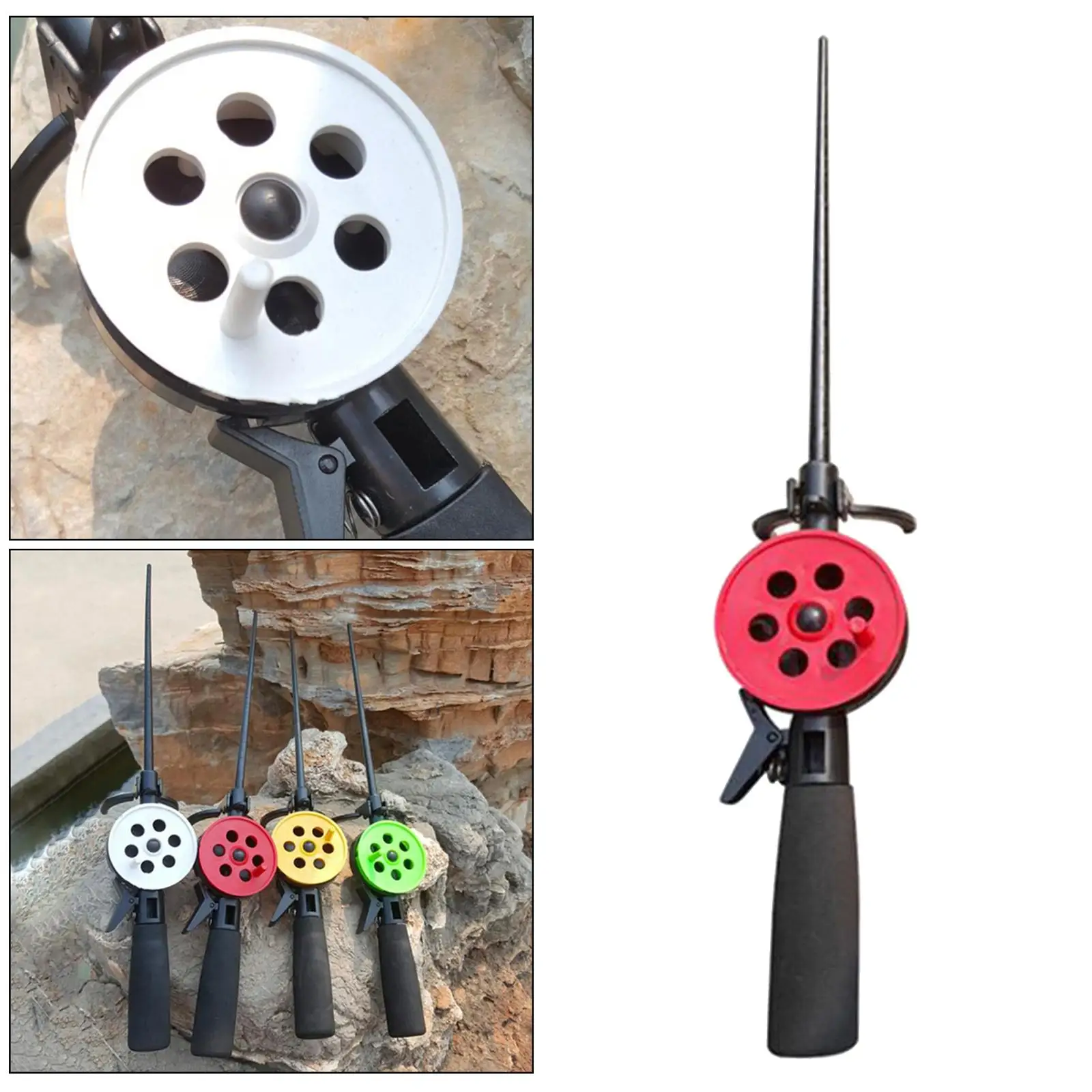 Портативная легкая удочка для зимней рыбалки с катушкой