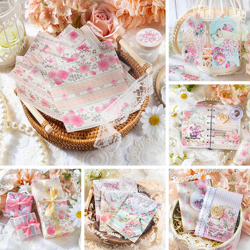 

30 шт., бумажная основа для ручного письма с кружевным рисунком