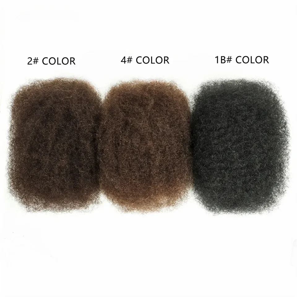 Афро-кудрявые человеческие волосы Remy для плетения натуральные черные 30 г/шт.