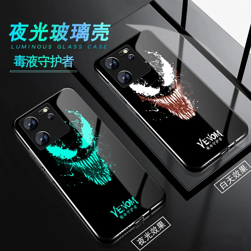 Светящийся чехол из закаленного стекла для Xiaomi Redmi K60 Ультра светящийся Темный