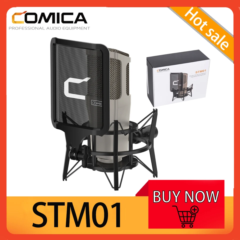 

Профессиональный конденсаторный микрофон COMICA STM01, диафрагма для трансляции голоса и трансляции через YouTube