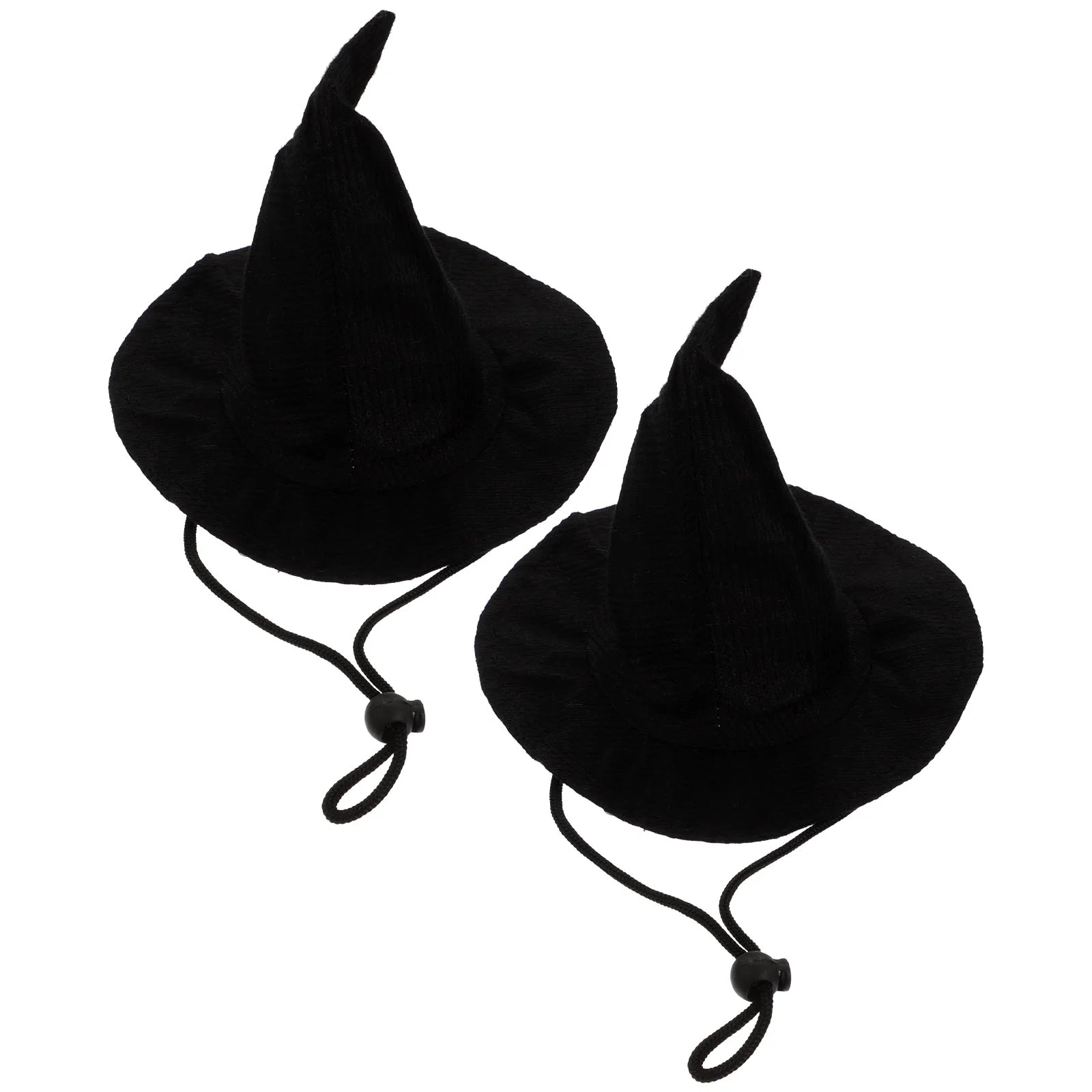

2 Pcs Witch Costume Pet Pointed Hat Caps Dog Elastic Halloween Neck Ornaments Decorate Cat Accessory