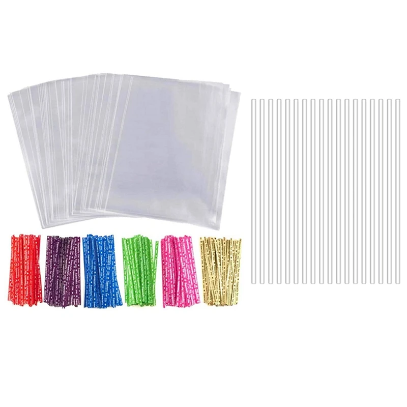 

Acrylic Lollipop Stick Set With 100Pcs Acrylic Sticks,Parcel Lollipop Bags For Making Lollipops Cake Candy Chocolate