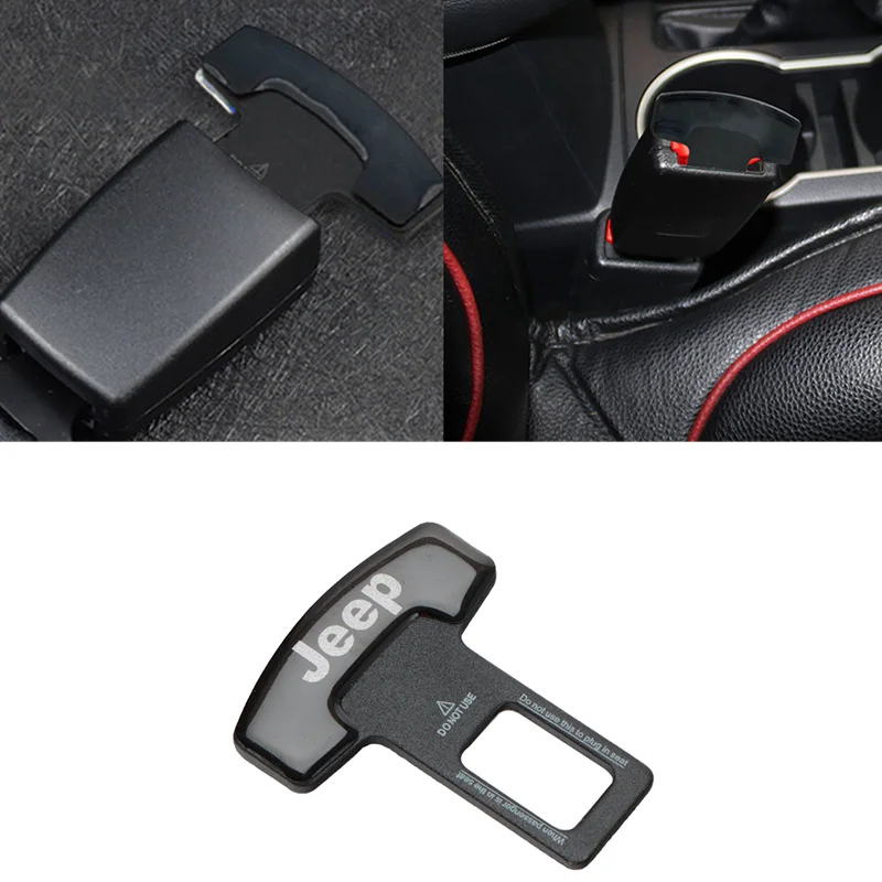 

1/2pcs Quality Alloy Car Seat Belt Cover Clip Safety Belt Plug For Jeep Renegade Wrangler JK JL Grand Cherokee Compass Patriot
