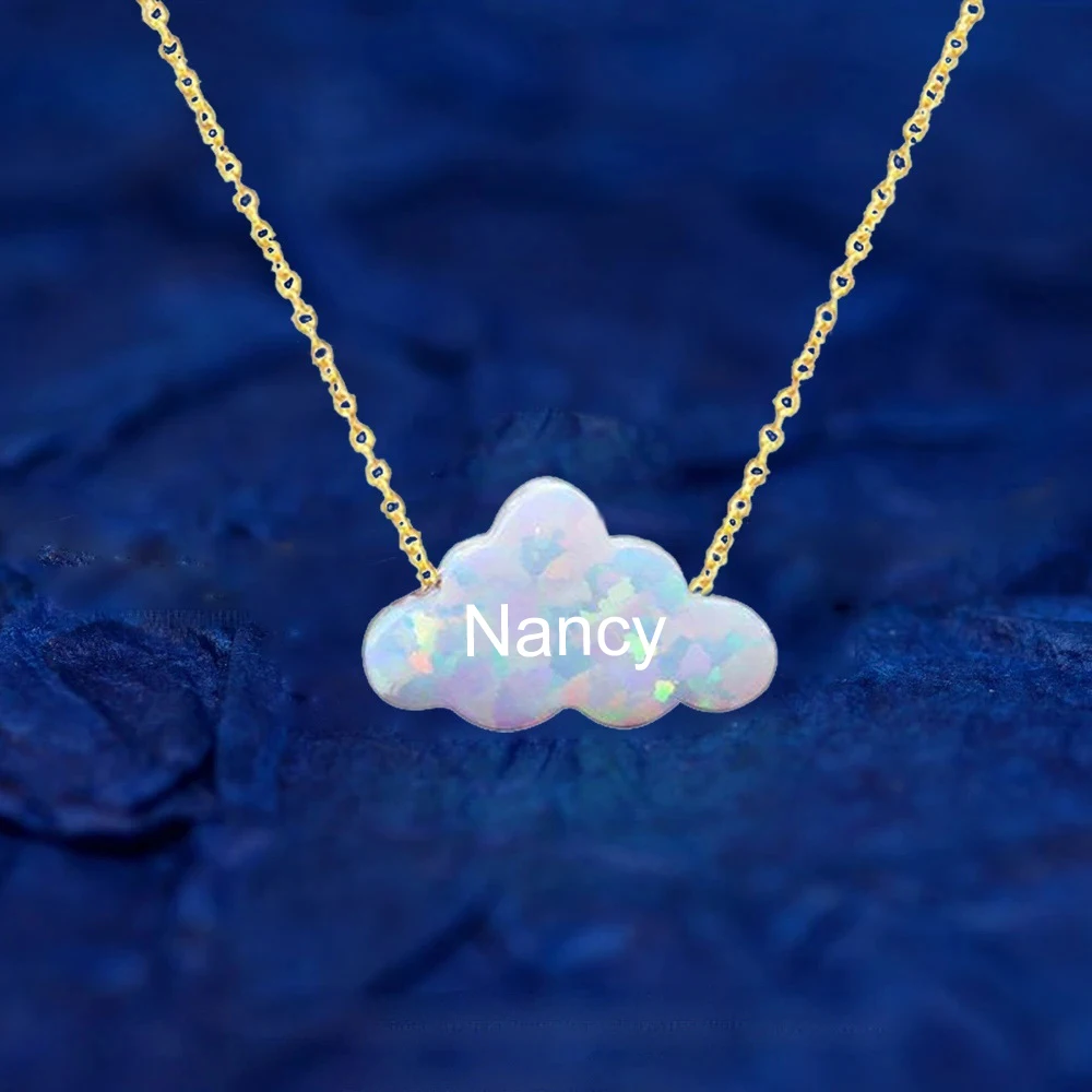 Лидер продаж ожерелье с опалом в форме облака именем на заказ индивидуальное