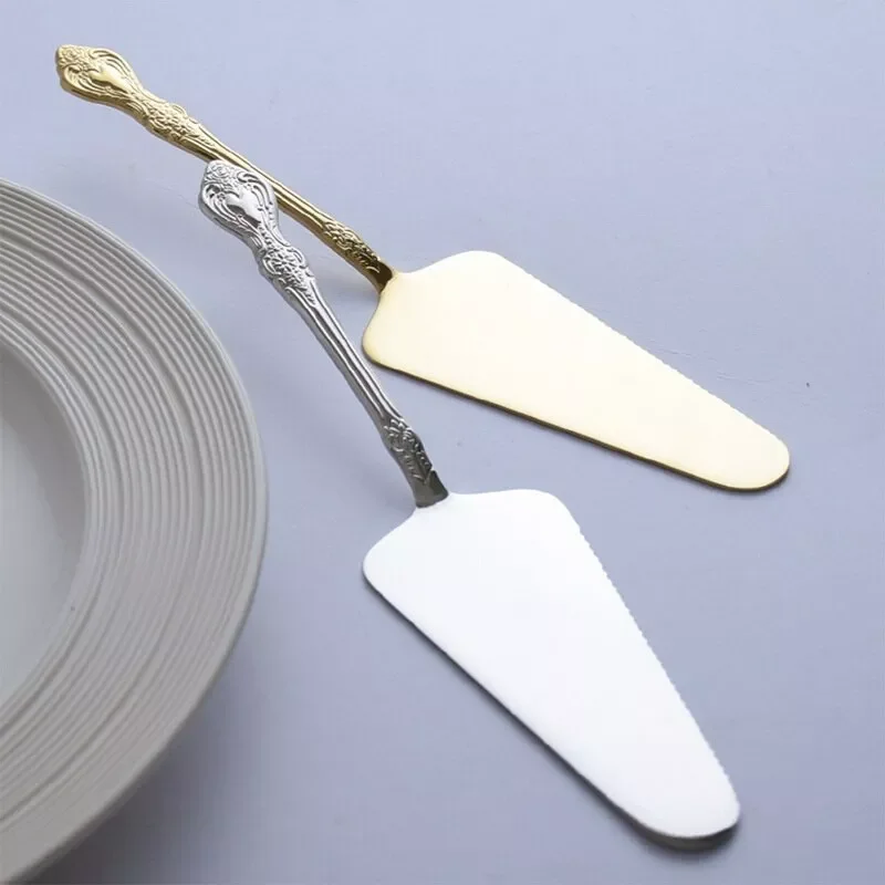 

2023NEW Cake Shovel Spatula Baking Pastry Tools Wedding Cake Serve Baroque Party Cake Decorating Shovel Restaurant Silverware