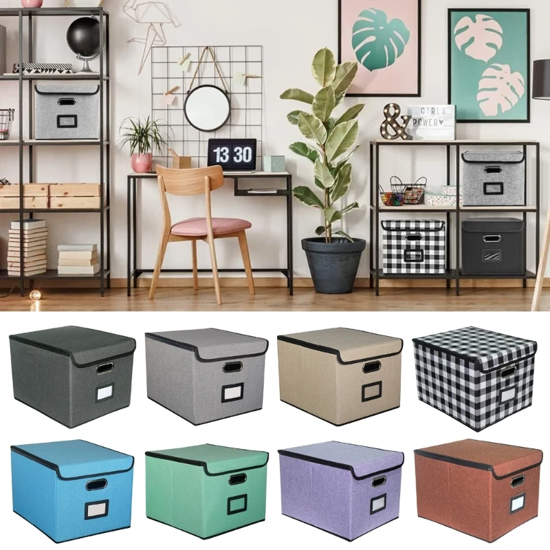 

Collapsible File Storage Box with Lid 32x38x27.5cm File and Folder Box