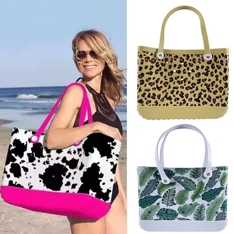

48/38cm Extra Large EVA Beach Bag Summer Waterproof Sandproof Outdoor Washable Tote Bag Breathable Pouch Shopping Storage Bags