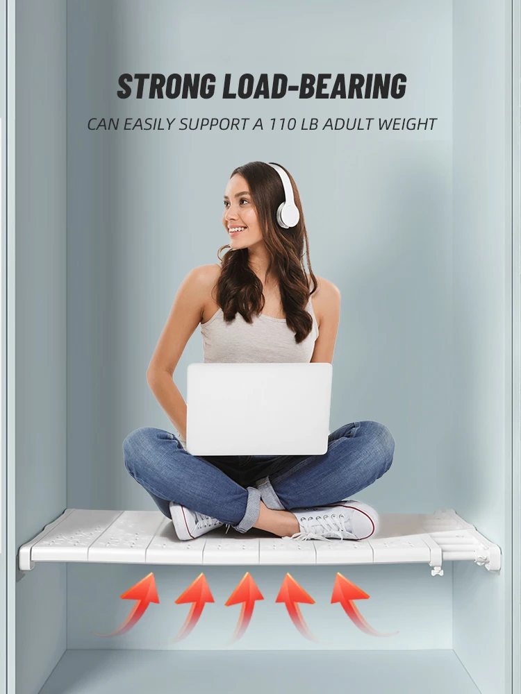 Joybos Shelves Closet Wardrobe Organizers Storage Shelves Racks Telescopic Shelves Wall Mounted Racks for Kitchen Accessories