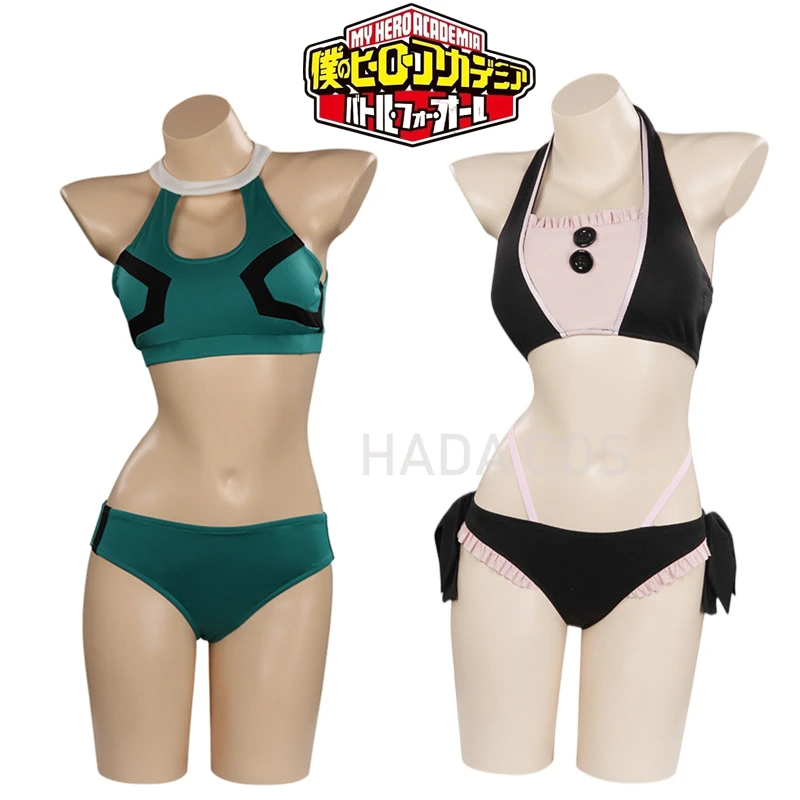 

Anime My Hero Academia Ochako Uraraka/Midoriya Izuku Cosplay Costume Beach Swimsuit Bodysuit Swimwear Pool Party Bathing Suit