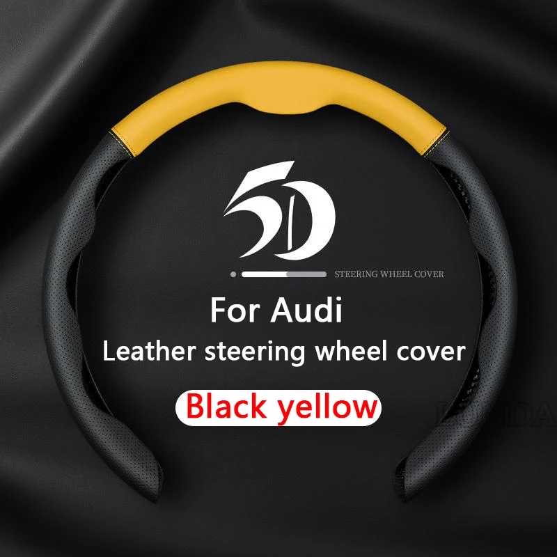 

Genuine Leather Car Steering Wheel Cover Ultra-thin Breathable 38cm For Audi Q2 Q3 Q5 Q7 TT S3 S4 S5 S7 R8 RS3 RS A1 A3 A4 A5 A6