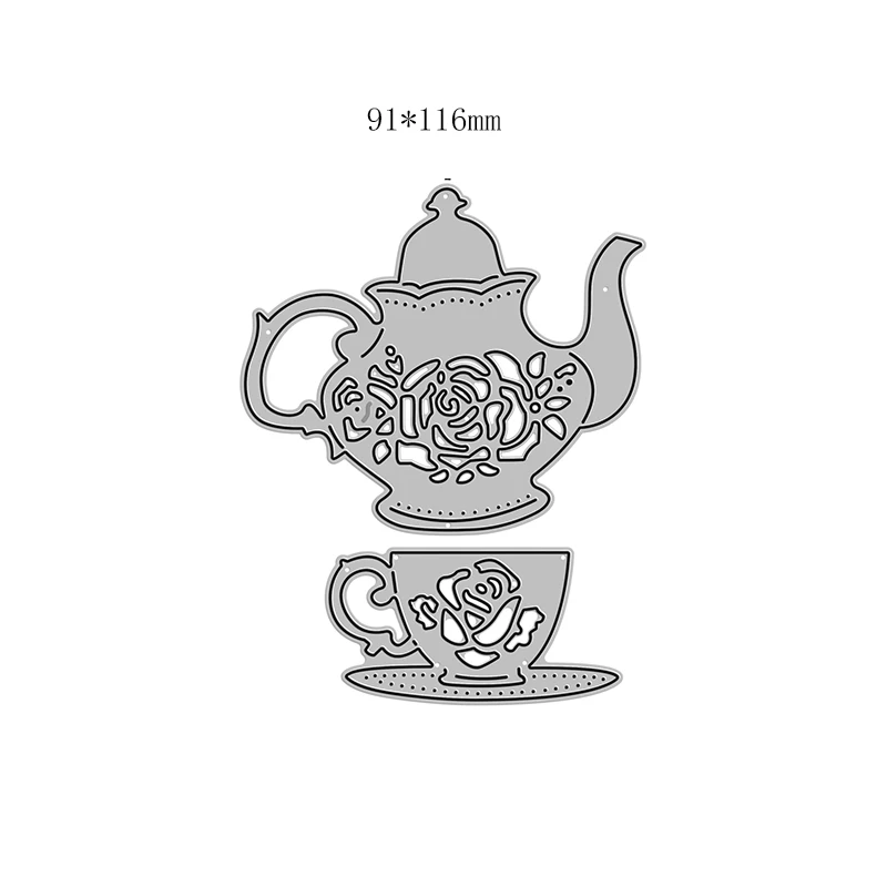 2022 DIY Teapot Cup Metal Cutting Dies for Scrapbooking and Card Making Journal Decoration New Embossing Craft Without Stamps images - 6