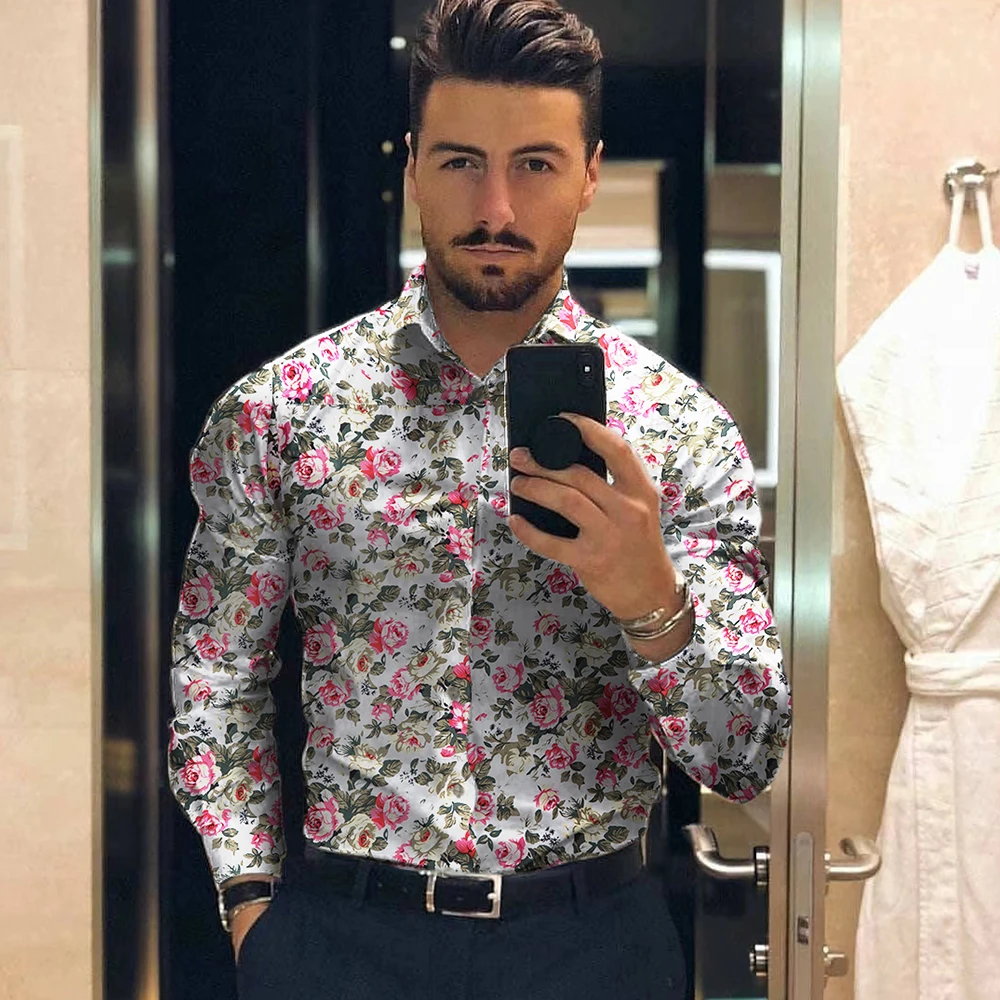 

Men's Shirt For Men Clothing Social Male Blouse Hawaiian Long Sleeve Cardigan Blouses And Button Up Luxury Tee Shirt Man 2022