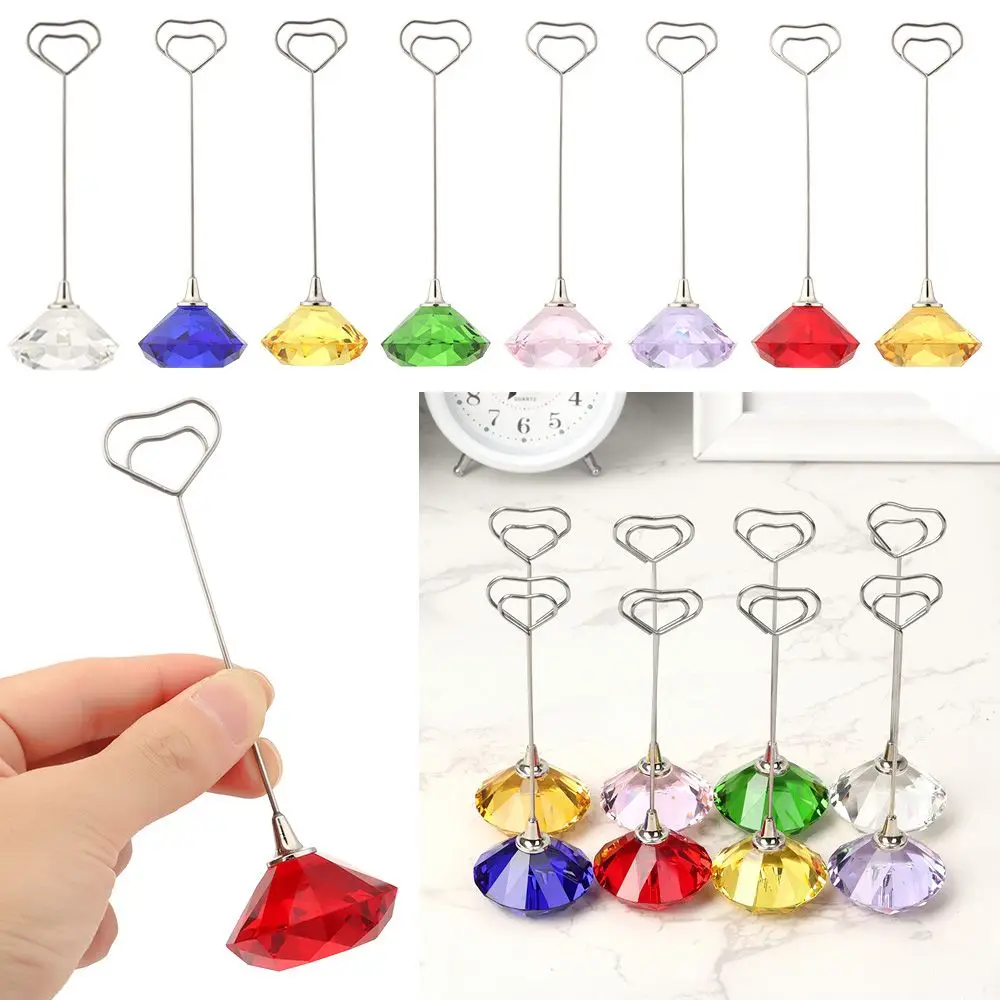 

Office School Supplies Diamond Shape Crystal Table Numbers Holder Photos Folder Card Holder Postcard Clip Clamps Stand