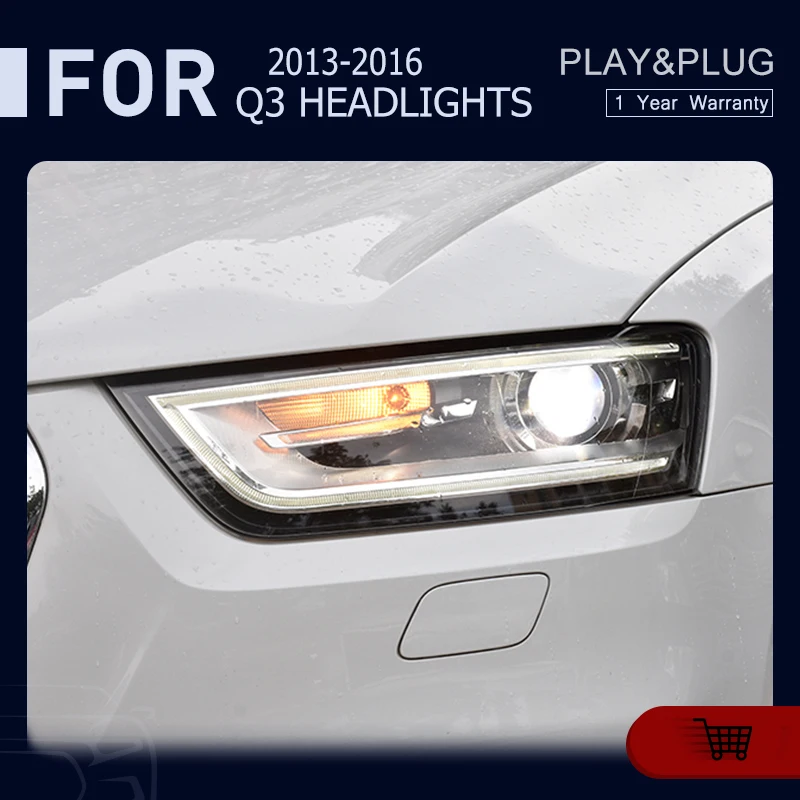 

Car Styling Head Lamp for Audi Q3 LED Headlight 2013-2016 Headlights DRL Turn Signal High Beam Angel Eye Projector Lens Auto