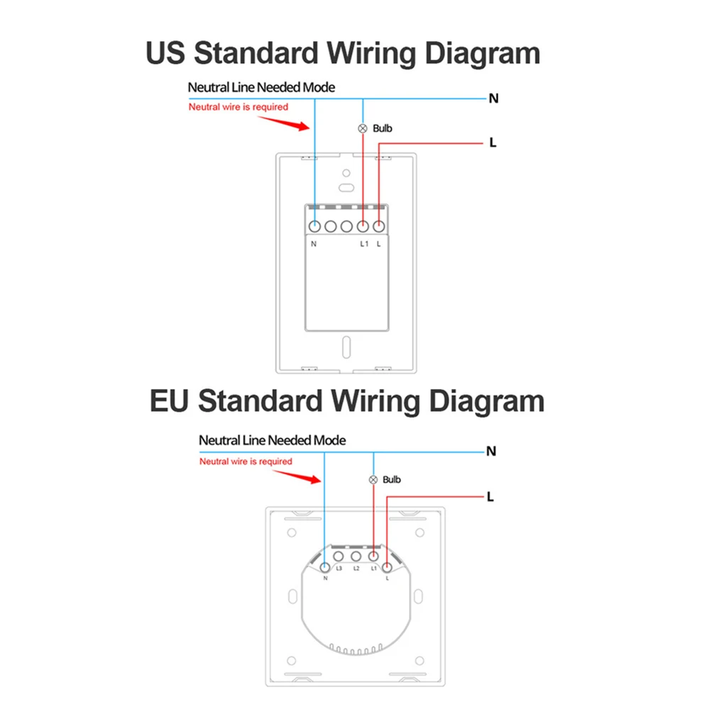

Tuya Smart Switch WiFi Wireless Dimming Lamp Switch Remote Control Home Appliance Light On-off US Black