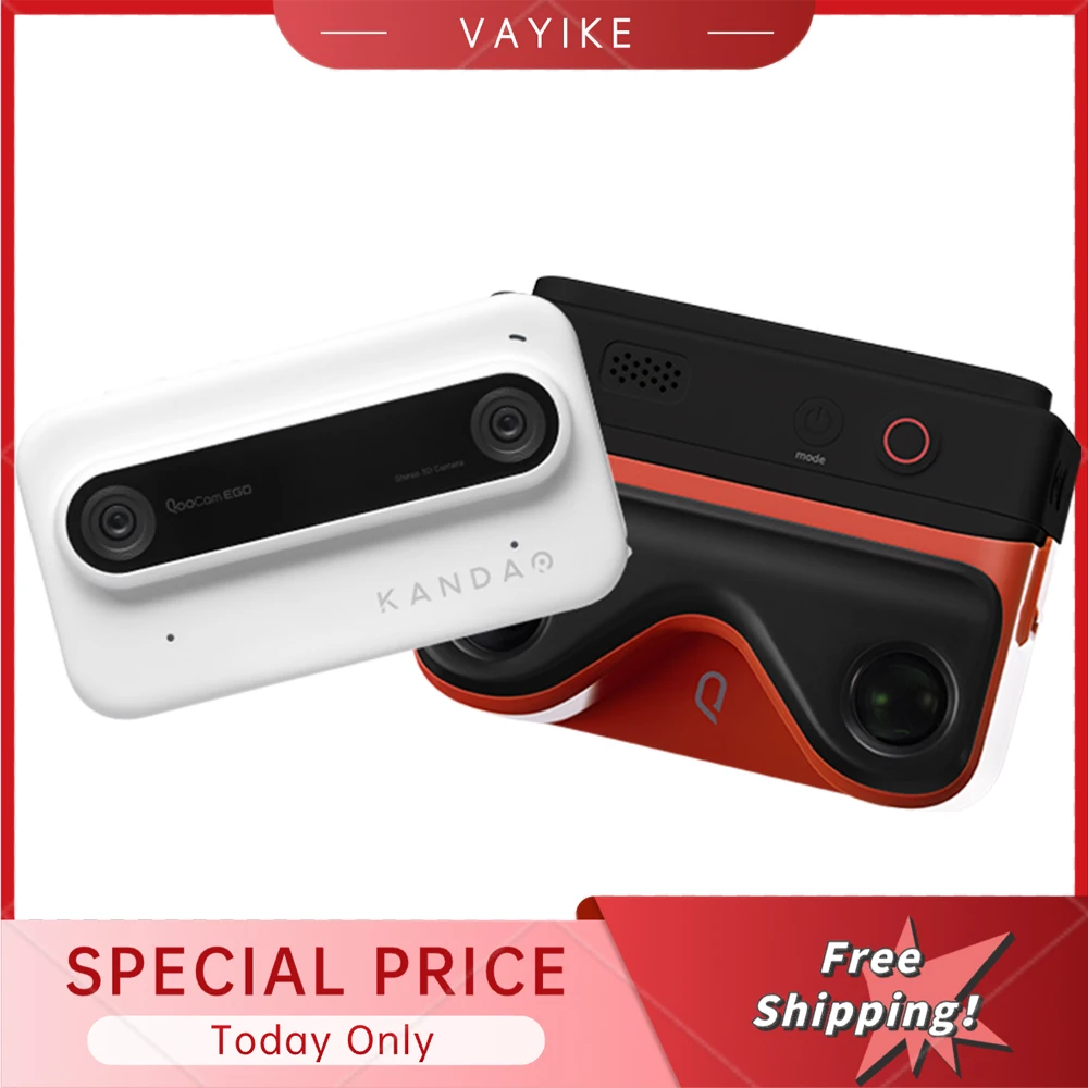 Экшн-камера Kandao Qoocam Cool Look Ego 3d, бинокулярная 4k Vr-адаптация, стереоскопический дисплей изображения