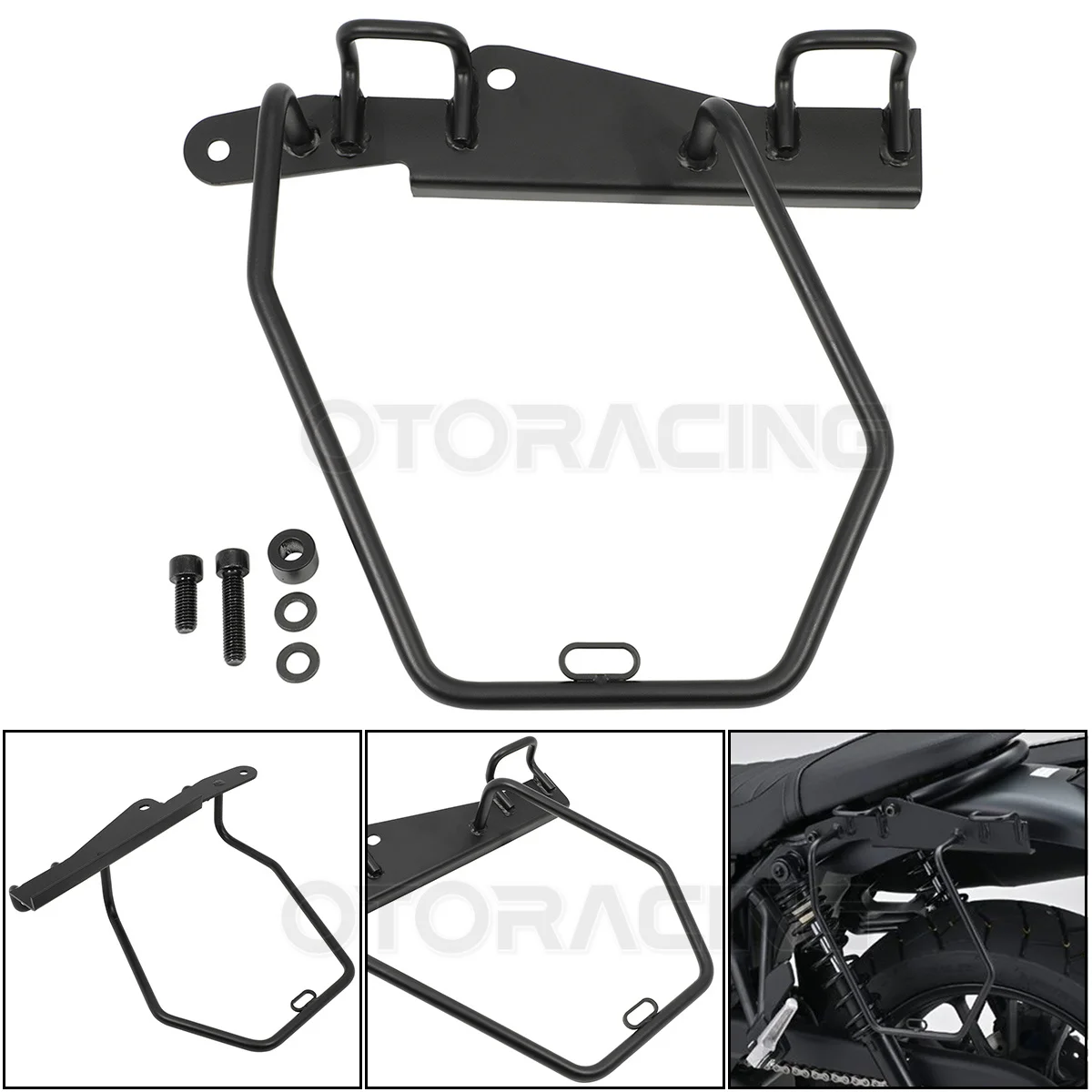 

Левая сторона сумка Монтажный кронштейн винтажная Боковая Сумка держатель для сумки для путешествий для Honda CL250 CL300 CL500 CL 250 500 2023-2024