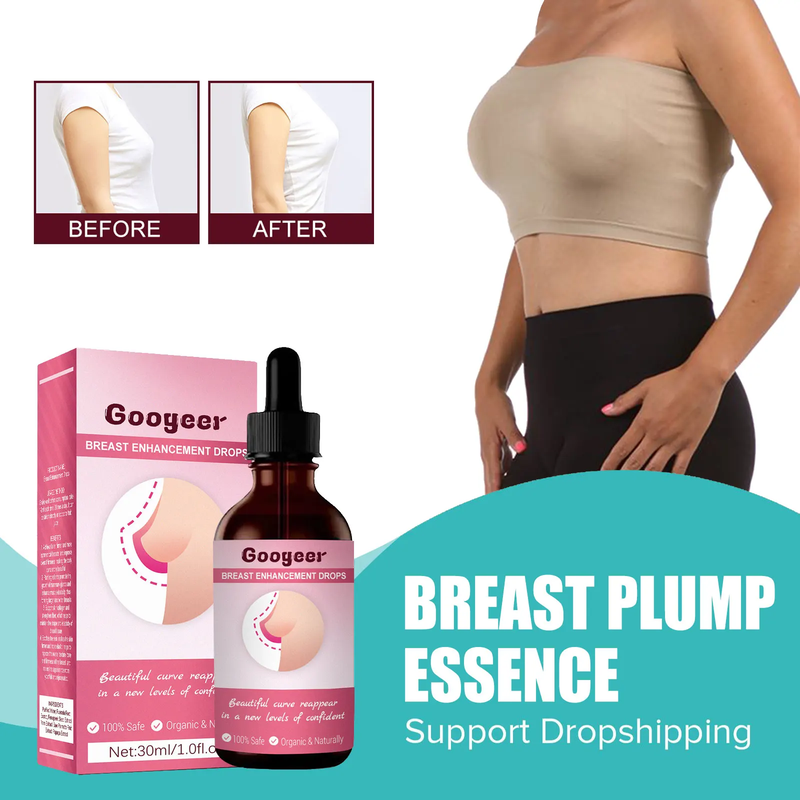 

Breast Enlargement Oil Lifting Firming Sexy Plumping Chest Anti-Aging Big Ass Boobs Increase Elasticity Growth Breast Care 30ml
