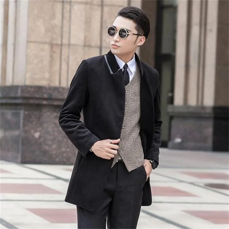 

Wool coat men single-breasted coat men trench coat sobretudo manteau montgomery cappotto uomo casaco masculino 9XL