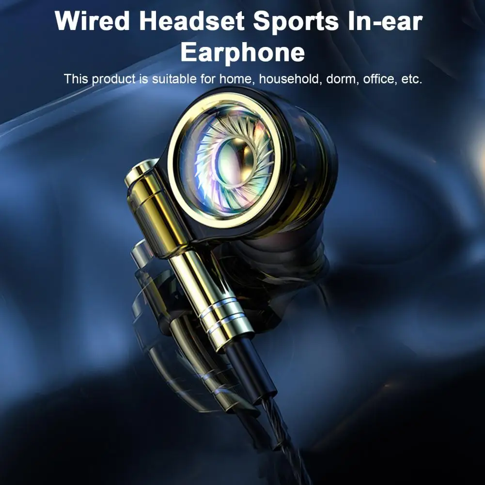 

Wired Earphone Stereo Sound Super Bass Line Control Universal With Mic Plug-and-Play Wired Headset Sports In-ear Earphone