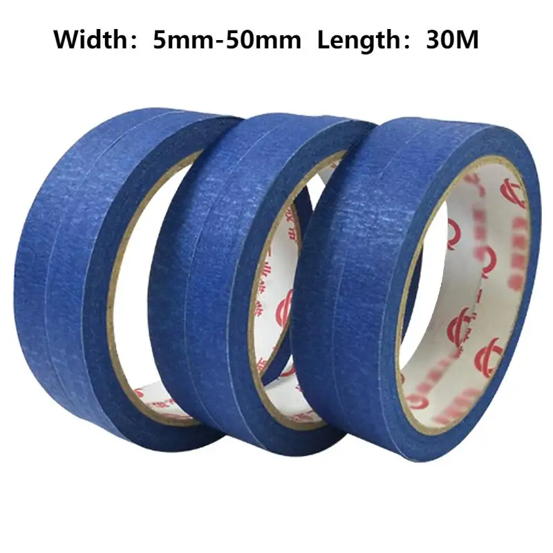 

adhesive tape blue ribbon paint masking tape easy to tear & not sticky 5/10/15/20/30/50mm home decoration tape Spray paint tape