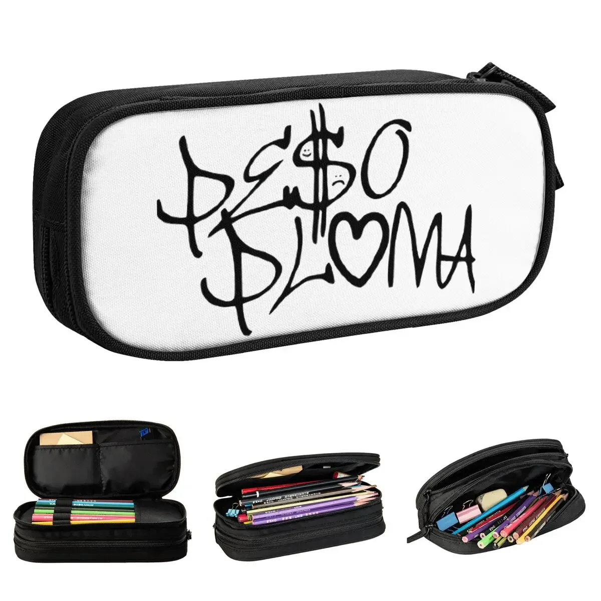 Пенал большой емкости с логотипом pespluma ручка двухслойная в стиле хип-хоп чехол Girl