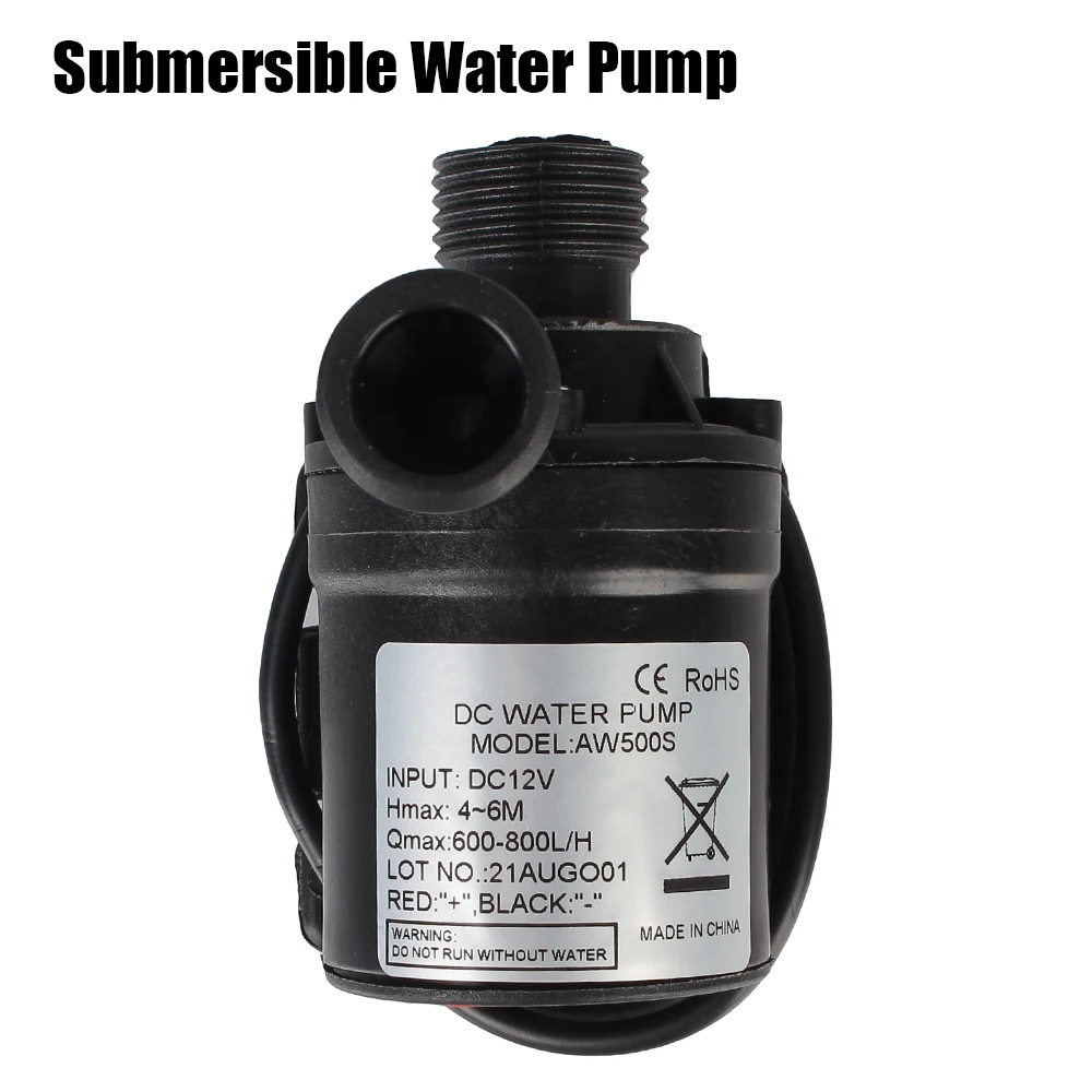 DC 12V Portable Mini Brushless Motor Submersible Water Pump For Cooling System Fountains Heater 5M 800L/H Home Ultra-quiet