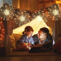 dandelion firework string lights 10 leds 8 mode copper wire fairy curtain christmas tree garden decoration lamp remote control