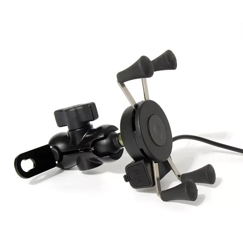 

Universal Waterproof Bracket Motorcycle Motorbike Phone Holder Mirror Mount Clamp + USB Fast Charge Mobile Phone Accessories