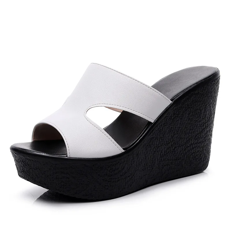 

Босоножки на танкетке женские, красные сандалии на платформе, высокий каблук, с открытым носком