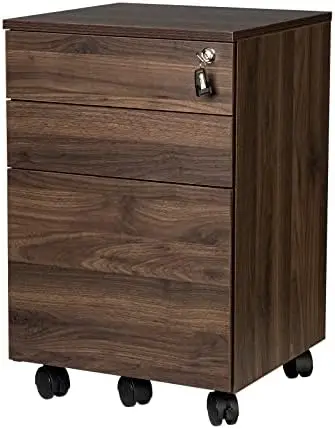 

Drawers Wood Mobile File Cabinet Fully Assembled Except Casters (Oak)