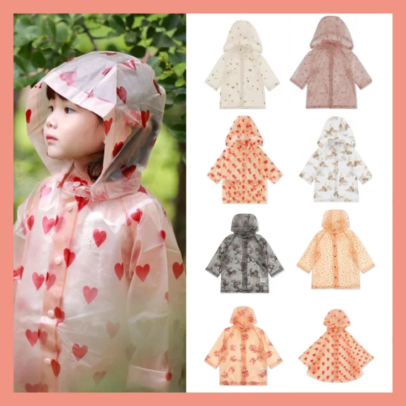 

IN STOCK 2023 KS Summer Raincoat for Girls Print Cape Poncho Waterproof Clothing for Kindergarten Girls Kids Boutique Clothes