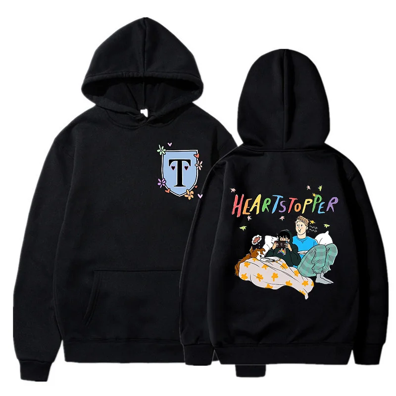 

Nick and Charlie Romance Cartoon Rainbow Streetwear Hot Tv Show Heartstopper Hoodie Heartsopper Mange Gothic Sweatshirts Clothes