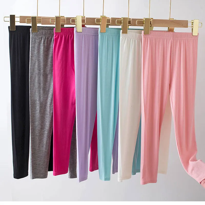 

Girl Pants Soft Elastic Modal Cotton Kids Leggings Candy Color Girls Skinny Pants Trousers Solid Color 2-13Y Children Trousers
