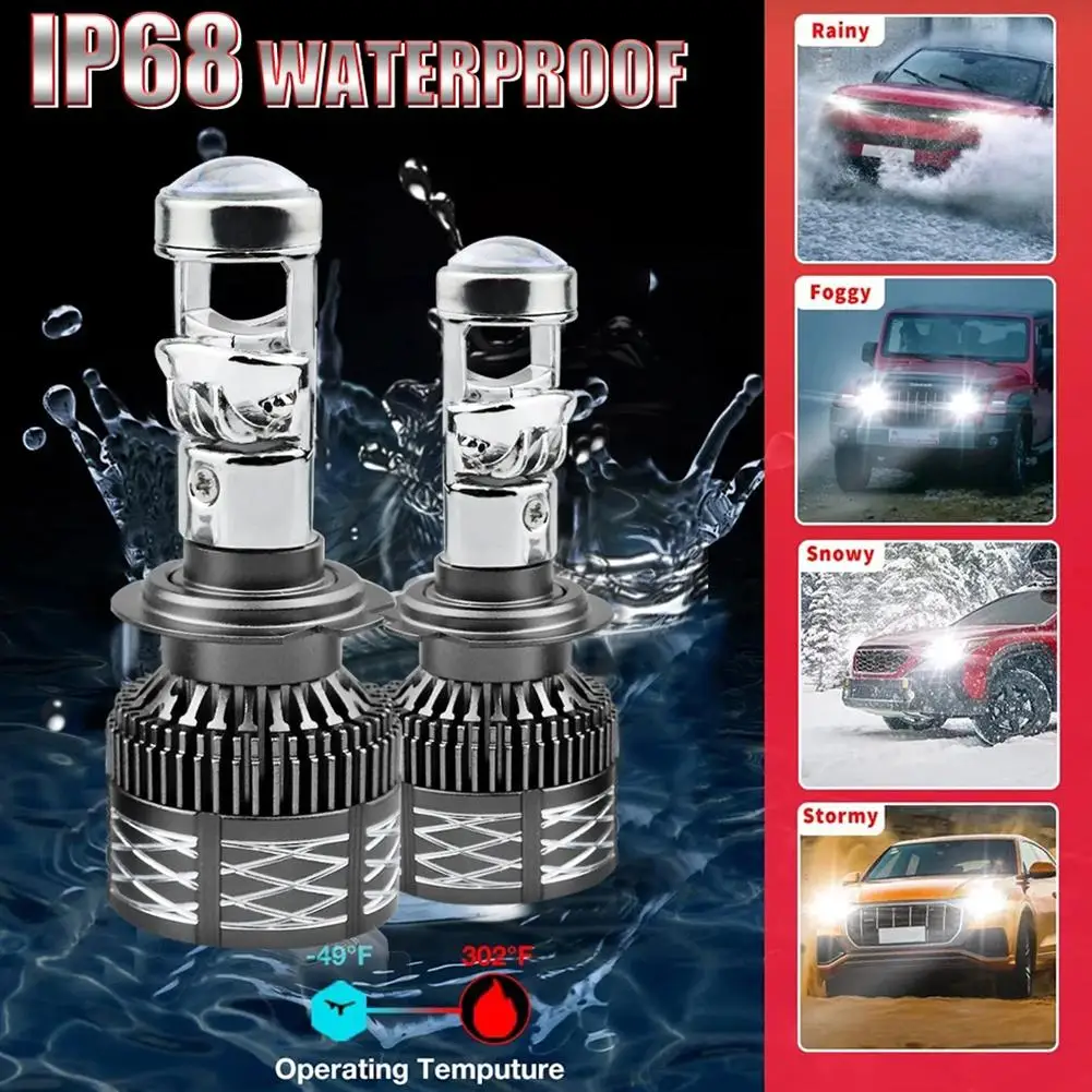 H7 H4 H11 светодиодные автомобильные фары мини-лампы для линз проектора 9005 9006 6000K с