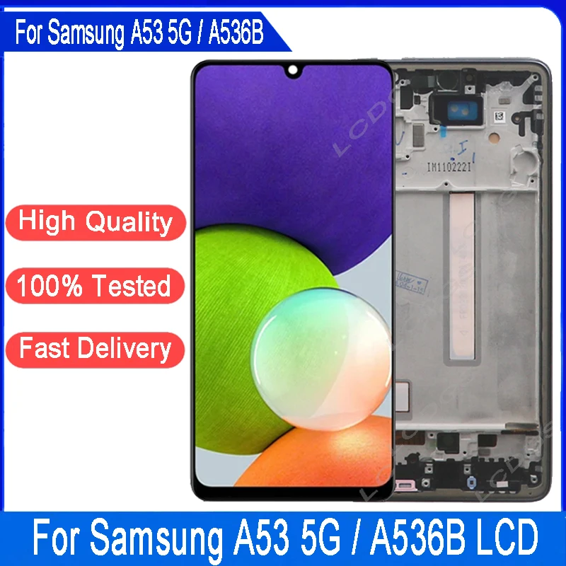 Фото 100% тест OLED для Samsung A53 5G ЖК-дисплей, замена дигитайзера сенсорного экрана для Samsung A53 5G A536 A536B A5360 ЖК-дисплей №1