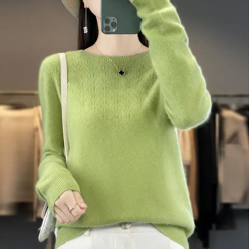 Hengyuanxiang овечья женская осенне-зимняя одежда первой линии с круглым вырезом полая