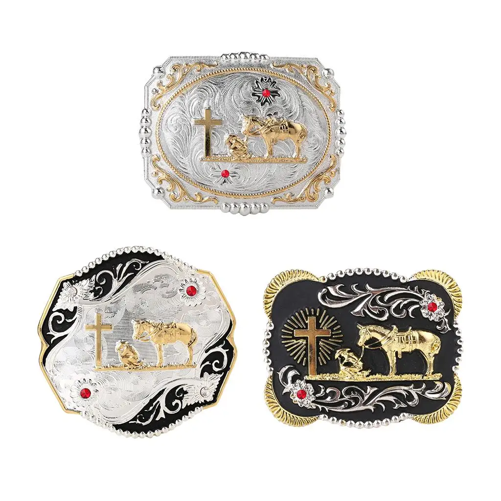 

Prettyia Cowboy Knight Rodeo Belt Buckle Western Belt Buckle