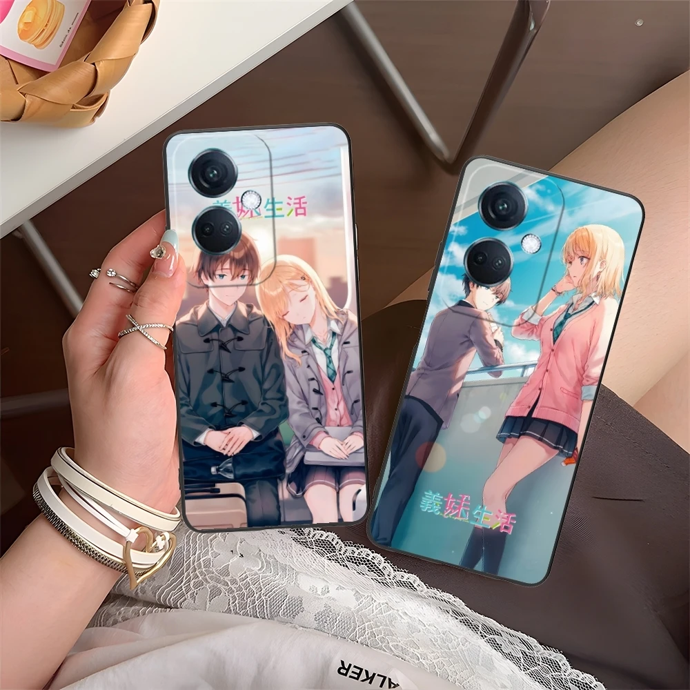 Милый чехол для мобильного телефона Gimai Seikatsu OPPO Find X5 X3 X2 A93 Reno 8 7 Pro A74 A72 A53 Черный