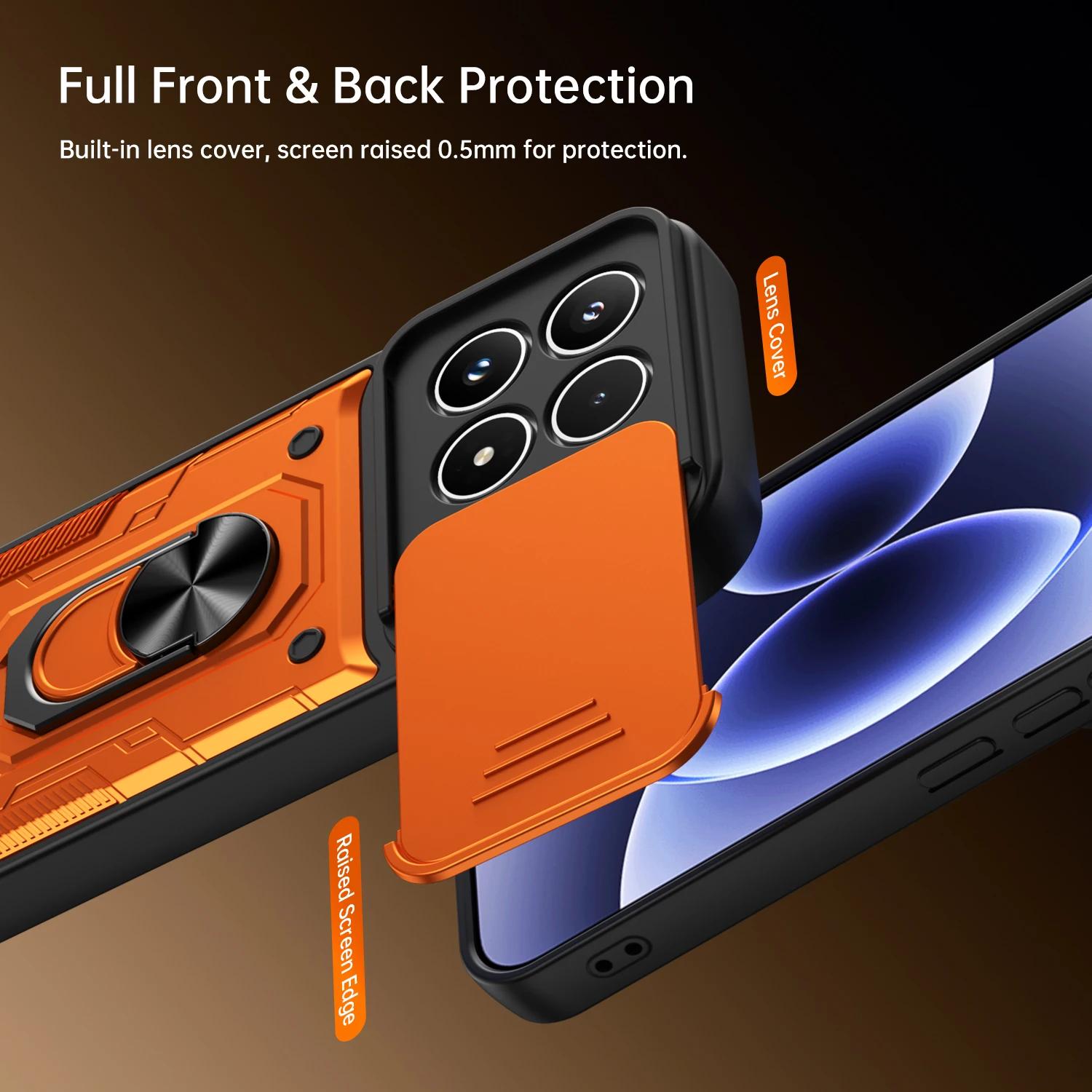 Фото Чехол Nanshan Armor для Xiaomi 17 5G 6,3 дюйма с защитой объектива камеры, металлическим кольцом-подставкой, ударопрочный чехол для телефона №4