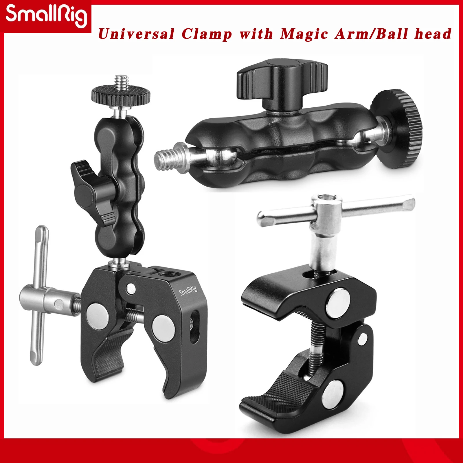 Универсальная шаровая Головка SmallRig Magic Arm с зажимом краба двойной шаровой адаптер