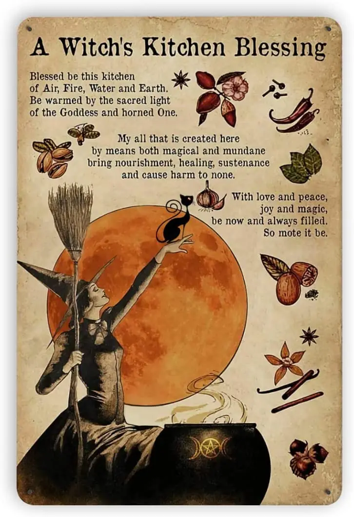 

Halloween A Witch is Kitchen Blessing Poster Art for Home Decor