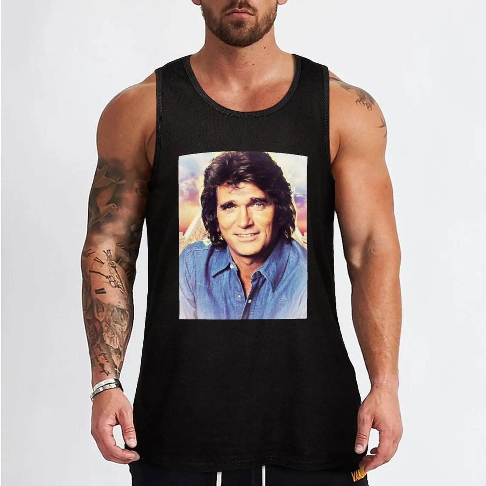 Фото Майка Michael Landon, базовая футболка без рукавов, повседневная майка из мягкого хлопка №2