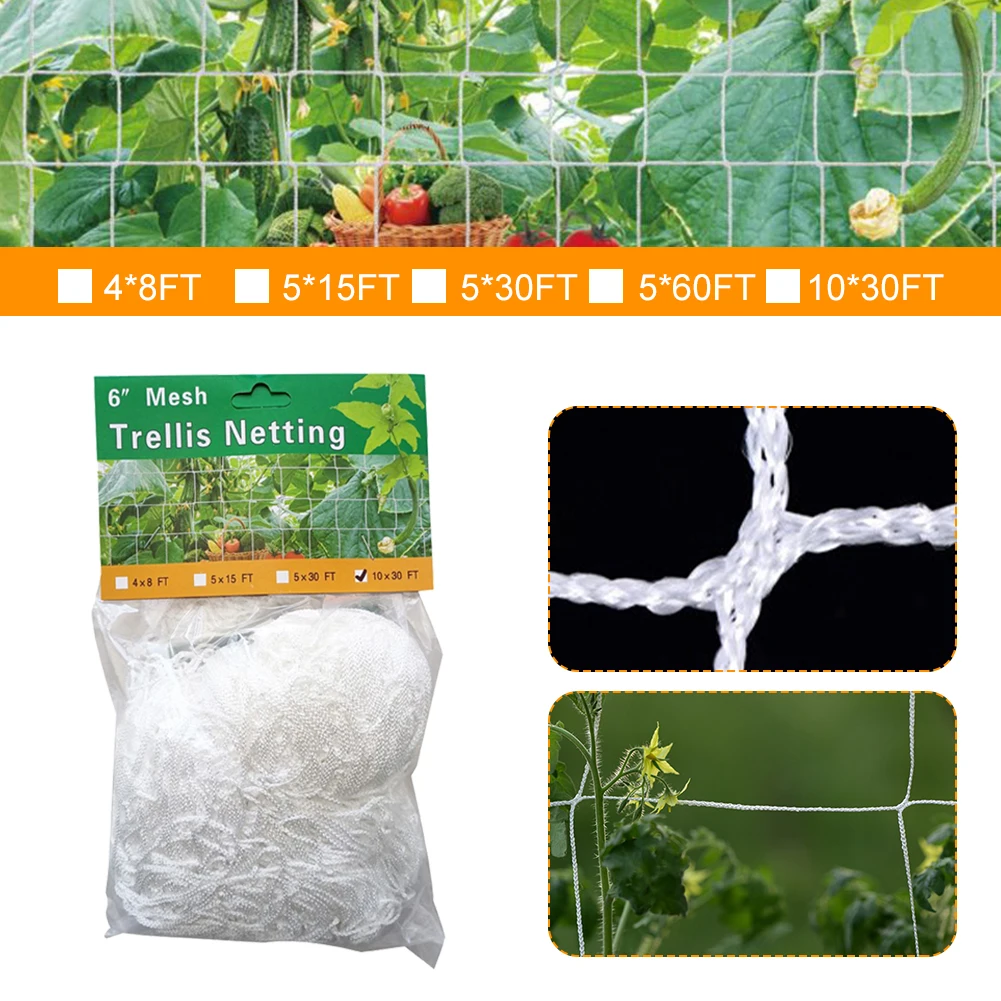 

Plant Trellis Netting Heavy-Duty Flexible Polyester Plant Vine Climbing Net Growing Net For Fruits Vegetables Garden Accessories