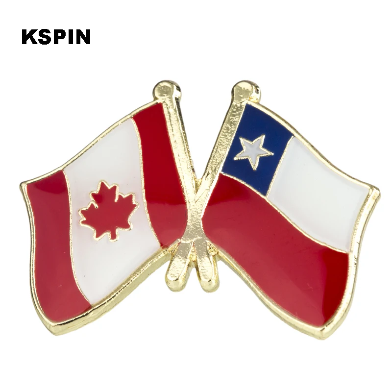 

Canada & Chile Flag Badge Flag Laple Pin Badges Flag Brooch